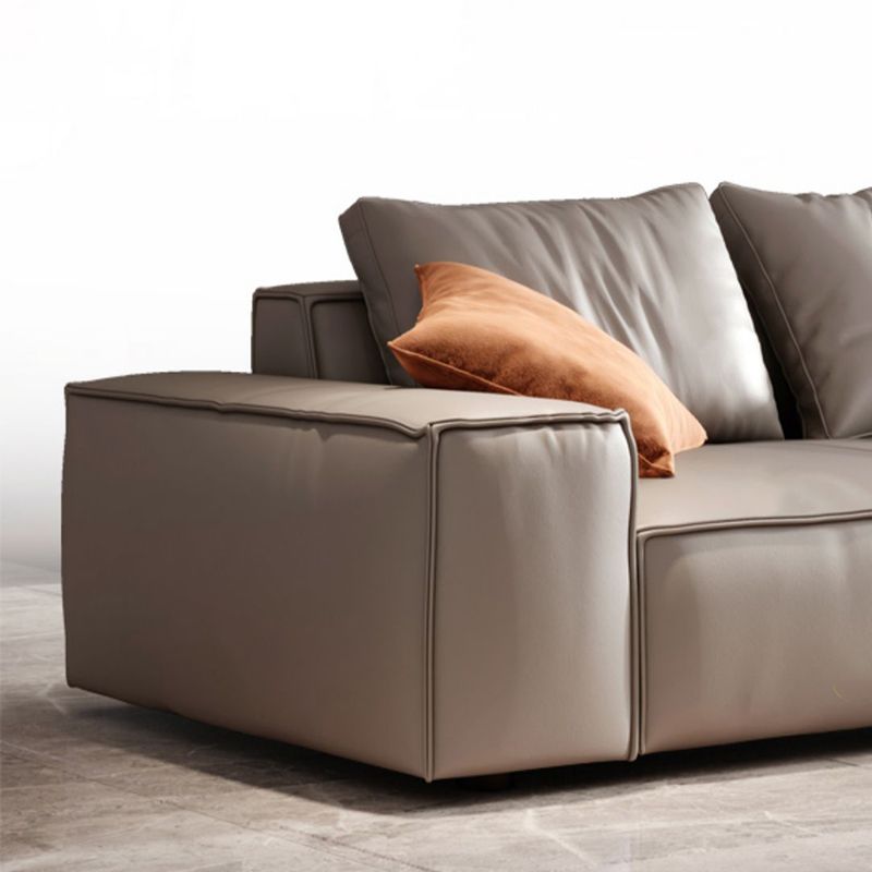 Genuine Leather Pillowed Back Cushions Sofa and Sectional with Wear Resistant