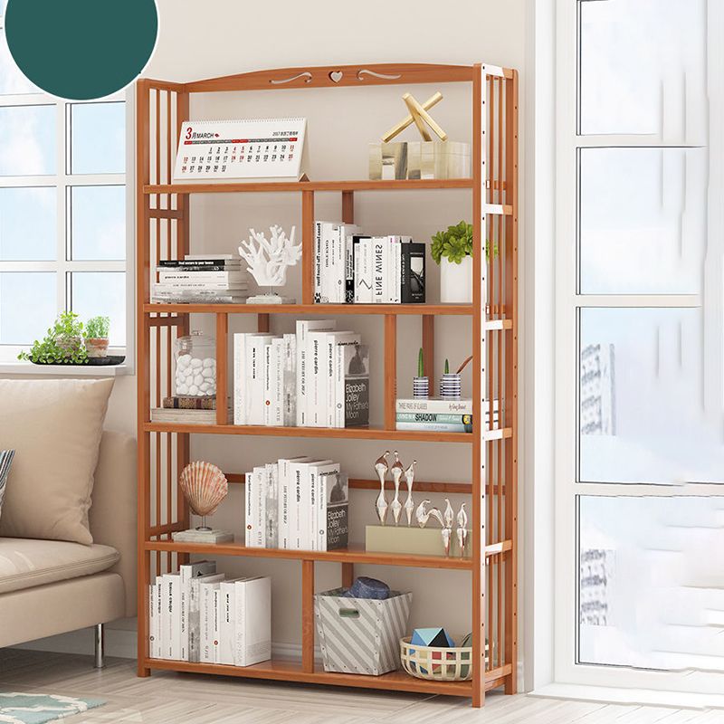 Contemporary Bookcase Open Shelf Bamboo Vertical Shelf Bookcase