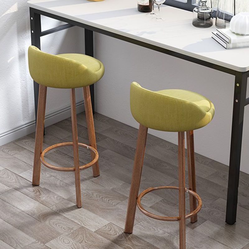 Modern Armless Backrest Counter Stool Steel Kitchen Bar Stool with Pedal, 1 Piece