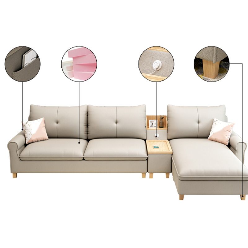 Round Arm Modular Furniture Sectionals with Storage for Living Room