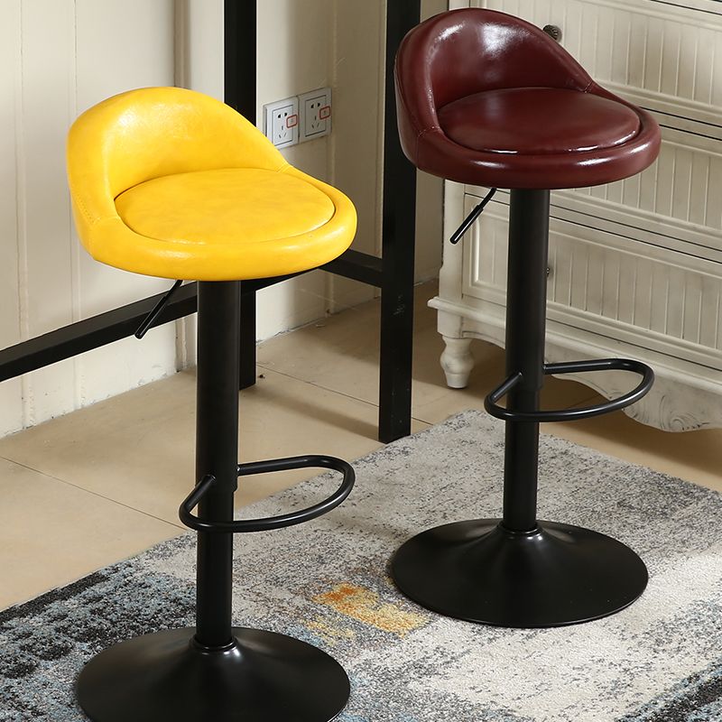 Tabouret de bar de style moderne avec repose-pieds, siège rond, hauteur réglable