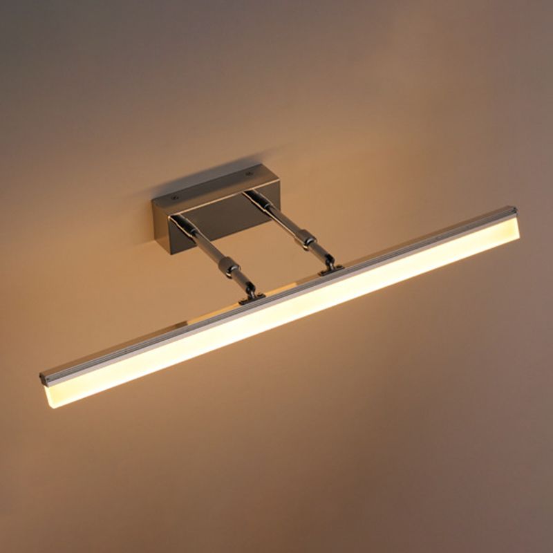 Luminaire mural de salle de bain linéaire LED en acier inoxydable LED moderne applique murale moderne en argent