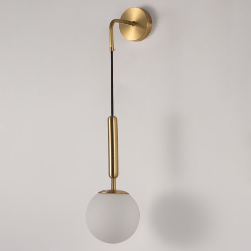 Spherical Glass Wall Mounted Lamp Minimalist Style Wall Mounted Light Fixture for Bedroom