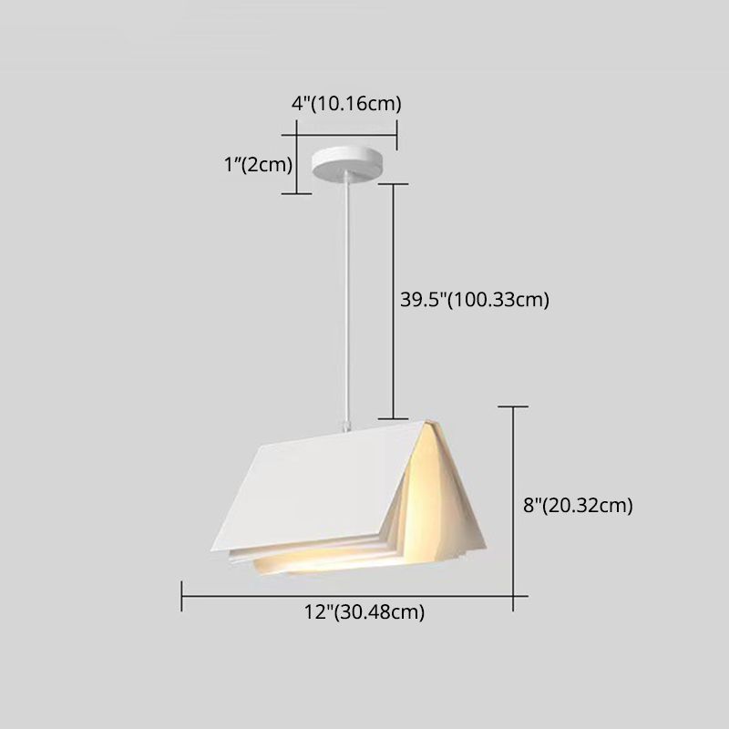 Book Shape Hanging Pendant Light Macaron Fabric Pendant Light Fixtures for Library
