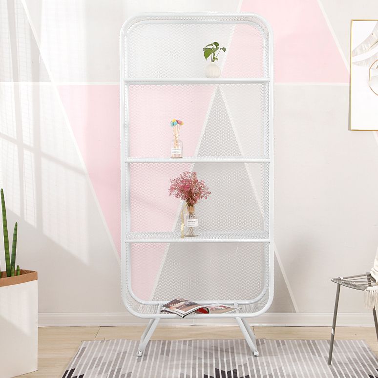 Modern Standard Bookcase Metal Bookshelf with Rectangle Shelves