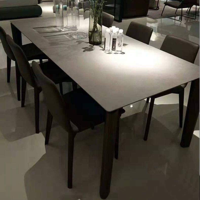 Rectangle Dining Table Simple Dinner Room Simple Table with 4 Wood Legs Base