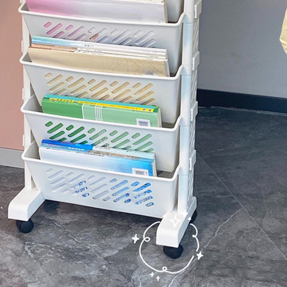 Contemporary Style Closed Back Bookshelf Acrylic Bookcase for Study Room