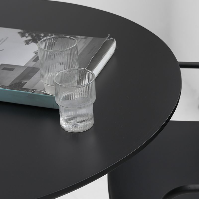 Modern Style with Pedestal Base Round Wooden Table Coffee Table