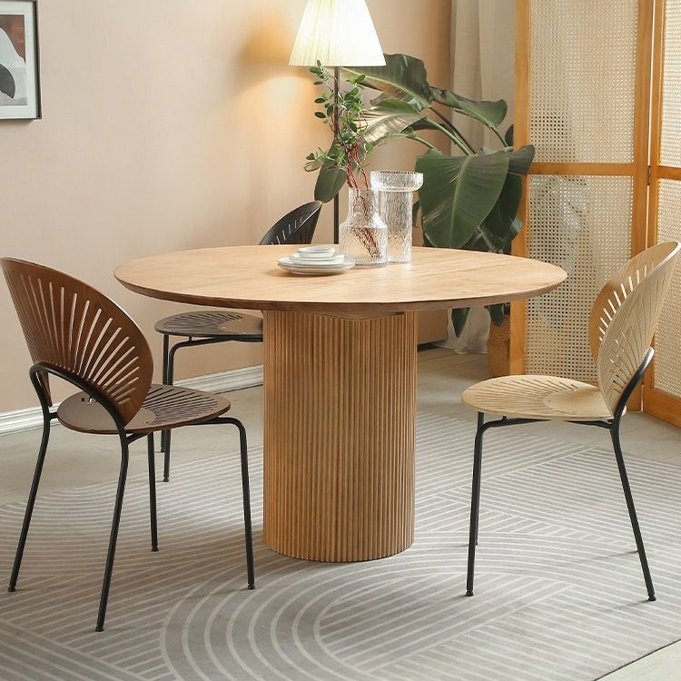 Round Dining Table Contemporary Style Solid Wood Dinette Table for Home Kitchen