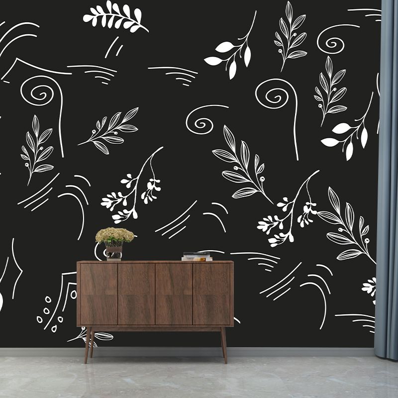 Environmental Wall Mural Wallpaper Plants Illustration Living Room Wall Mural