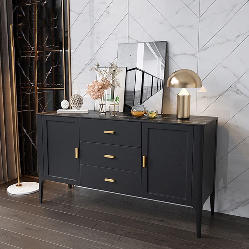 Modern Style Dining Buffet Stone Sideboard with Cabinets and Drawers
