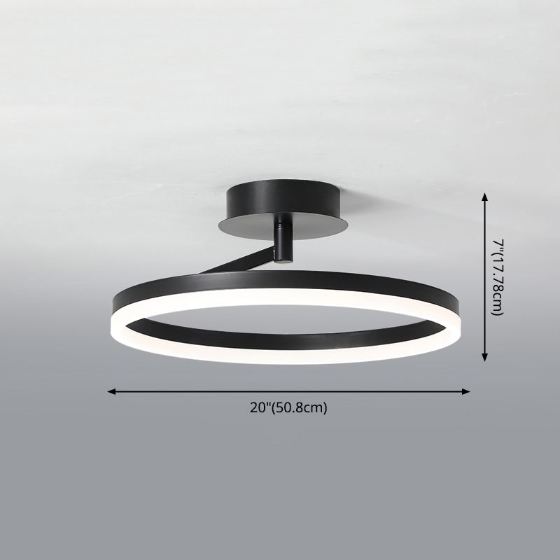 Linear Iron LED Flush Mount Modern Style 1-Light Ceiling Light Fixture for Bedroom