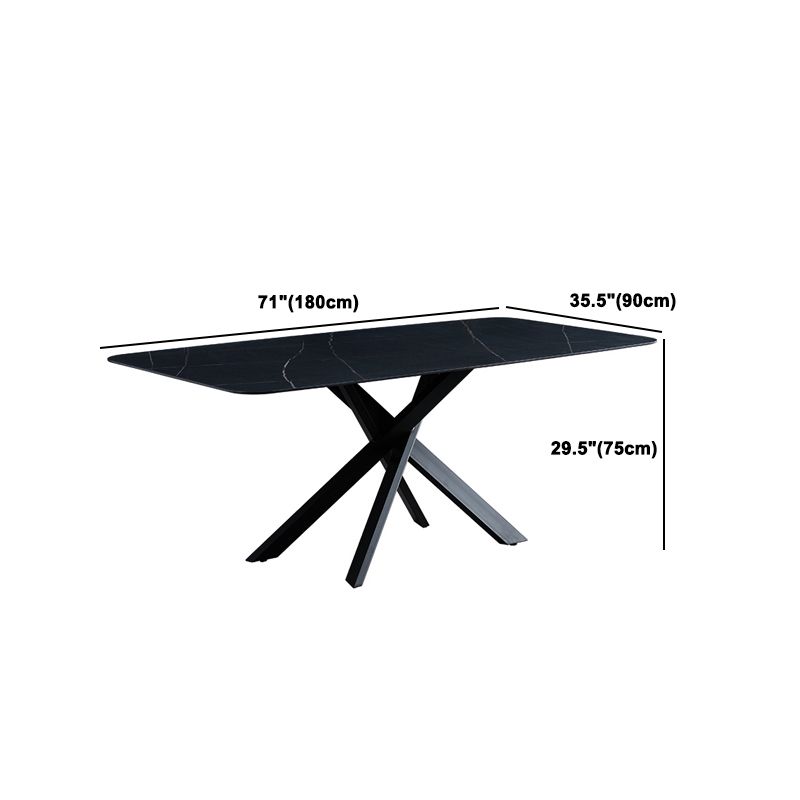 Modern Sintered Stone Rectangle Table Set 1/2/5/7 Pieces Dining Set