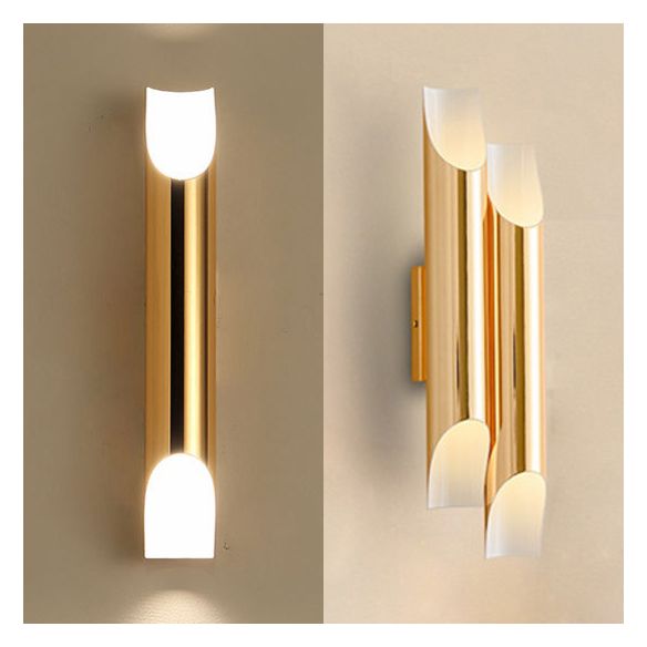 Pipe d'or / noir / blanc Lumière murale applique moderne 2/4 lumières Lumière murale en métal pour le salon