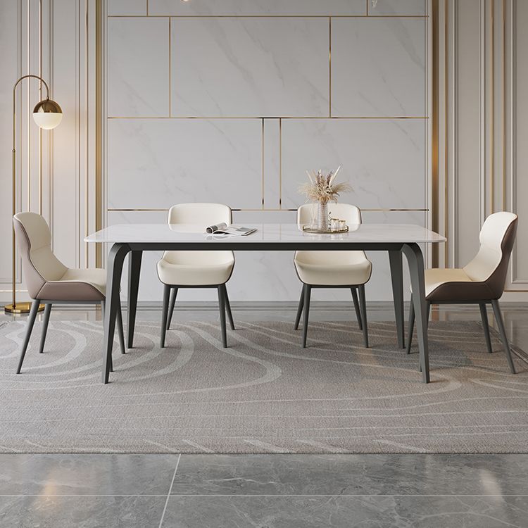 Modern 1/2/5/9 Pieces Rectangle Dining Set with Sintered Stone Table Dinette Set