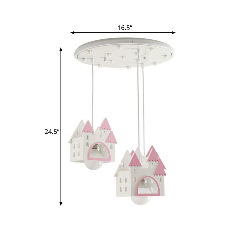 Carton d'éclairage semi-mont House Wood 3 lumières White Flush Mount Mount Lightture pour pépinière