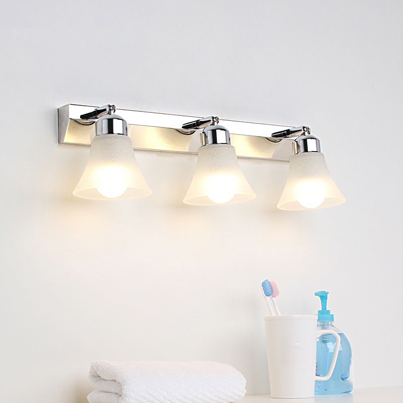 Silver Bell Mirror Lighting Modern Style Stainless Steel Wall Sconce Light Fixture