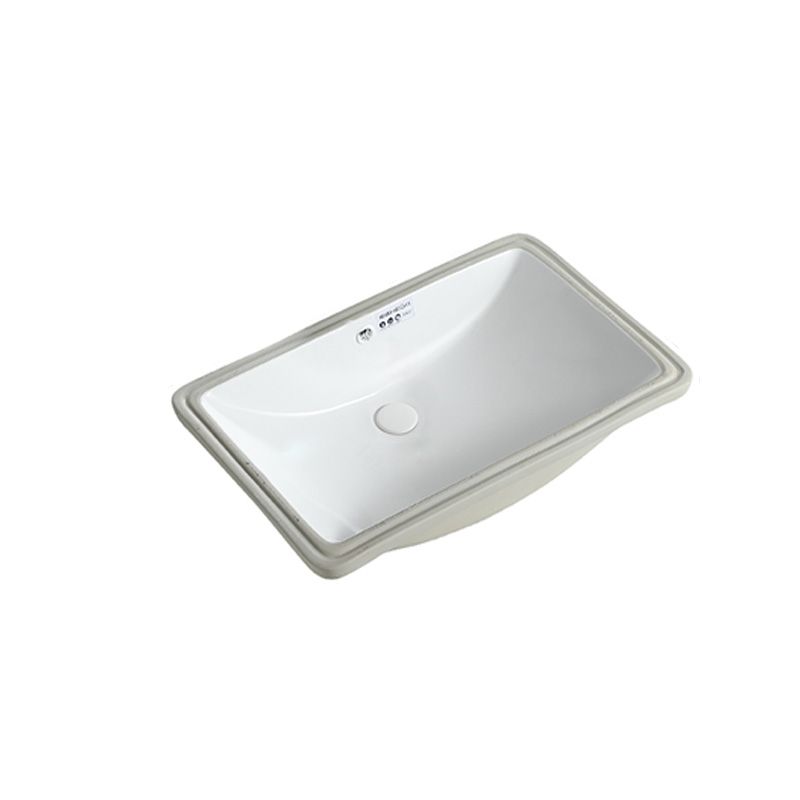 Traditional Undermount Bathroom Sink Porcelain with Overflow and Drain Assembly Basin Sink