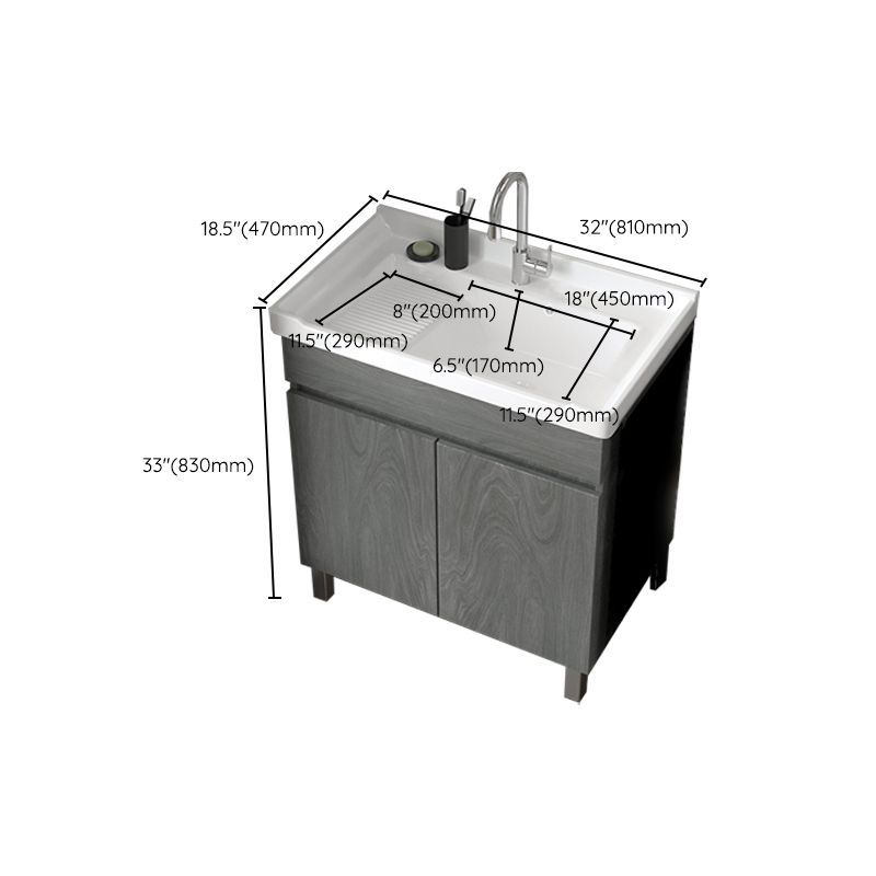 Ceramic Bathroom Vanity Cabinet Modern 32.6" H Bathroom Vanity Set for Balcony