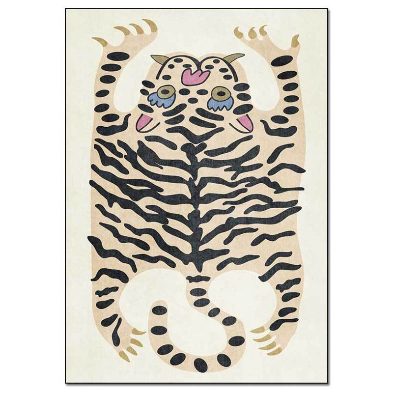 Individuality Animal Print Rug Decorative Modern Indoor Carpet Polyester Friendly Washable Carpet for Living Room