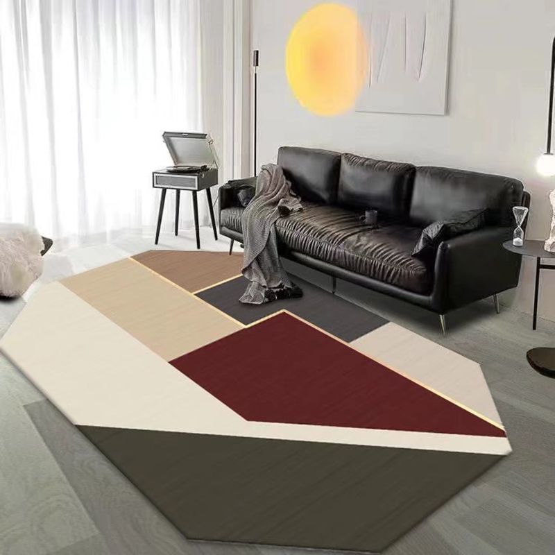 White Color Piece Rug Polyester Area Rug Stain Resistant Rug for Living Room