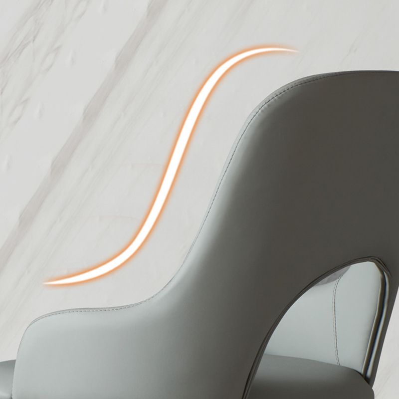 Contemporary Open Back Dining Chairs Armless Side Chairs with Wood Legs for Kitchen