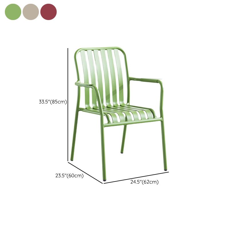 Metal Dining Side Chair Modern Patio Dining Armchair Set of 1/2/4/6/8