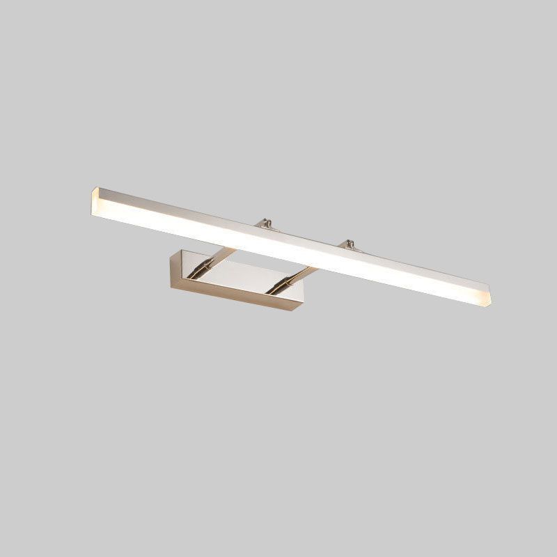 Metal Linear Shade Swing Arm Wall Lights Modern 1 Head Wall Mount Fixture in Silver