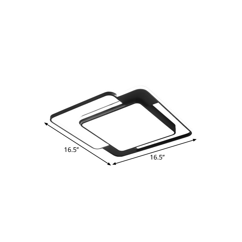 Geometry Flush Light Fixture Modernism Metallic LED Black Flush Mount Lamp, 16.5"/20.5"/24.5" Width