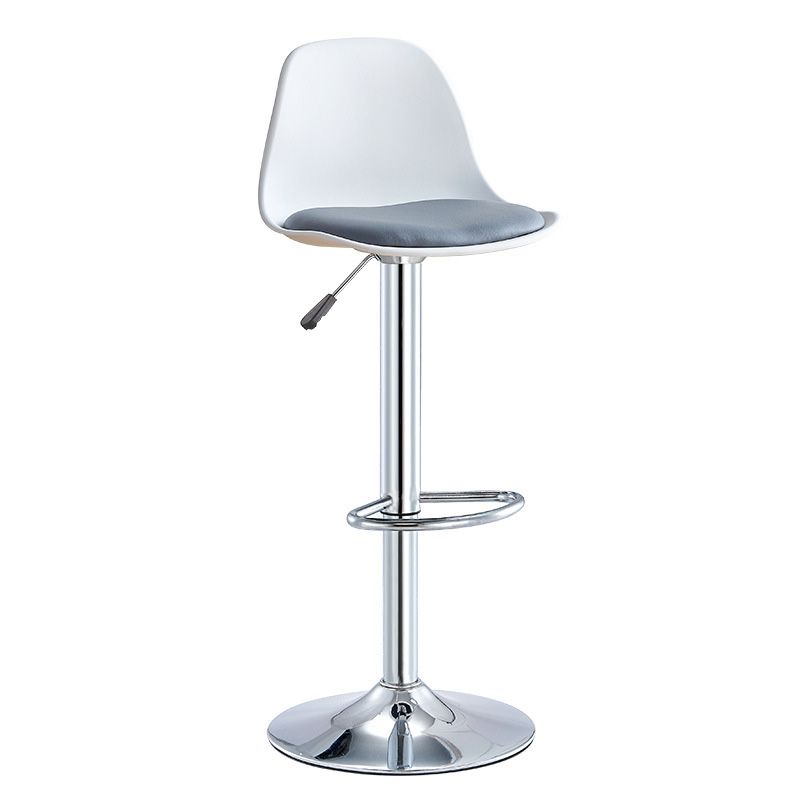 Contemporary Style Liftable Bar-stool Plastic Counter Bar Stool with Metal Legs