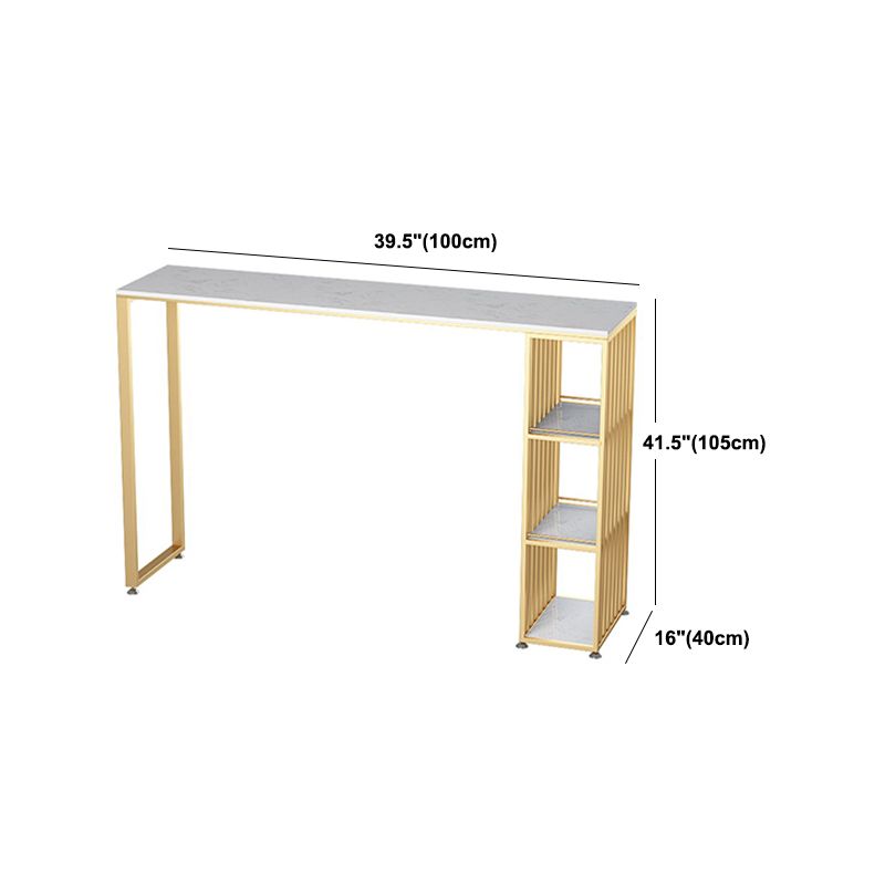 Glam Style Bar Table 1/2/3 Pieces Rectangle Faux Marble Counter Table