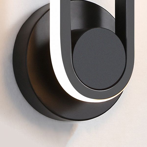 Modern Style Oval Wall Light Sconces Metal 1 Light Wall Lighting