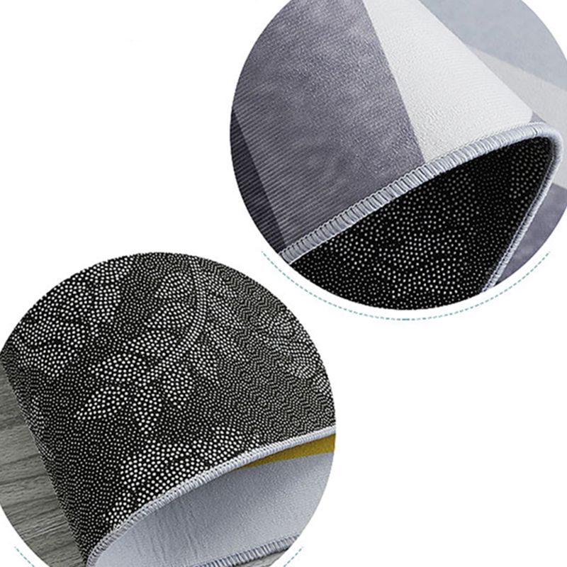 Blue Modern Carpet Geometric Pattern Polyester Area Carpet Stain Resistant Rug for Drawing Room