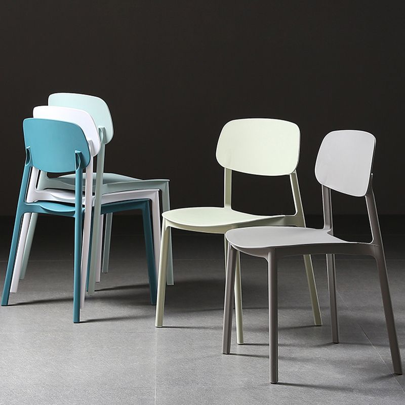 Plastic Armless Dining Chairs Scandinavian Open Back Dining Side Chair