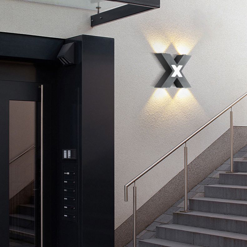 Modern Minimalist Style X-shaded Wall Mounted Light Fixture Metal 4 Lights Wall Lamps