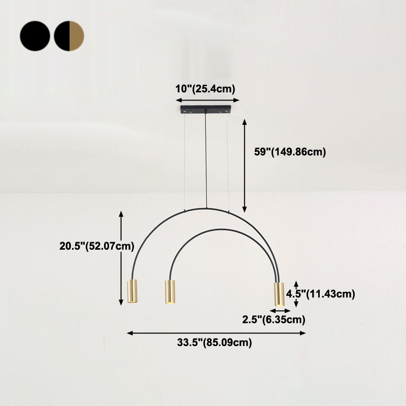 Contemporary Pendant Lights Cylinder Hanging Lighting Fixtures Metal for Kitchen Island