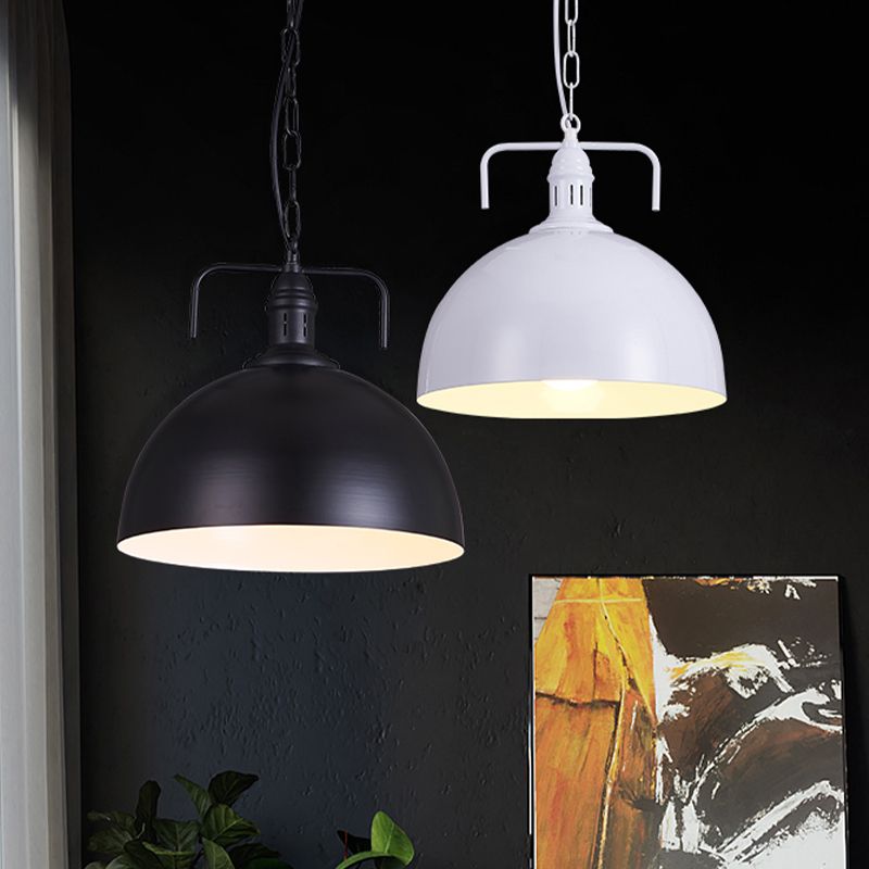 12 "/16" W ciotola soggiorno illuminazione a sospensione industriale Metallico 1 Finitura appesa rossa/gialla leggera/ruggine