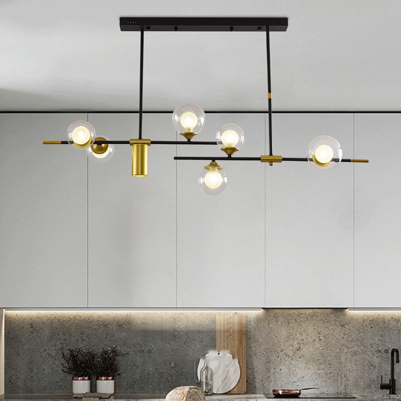 7-Light Modern Kitchen Island Lighting Metal Ceiling Light for Dining Room