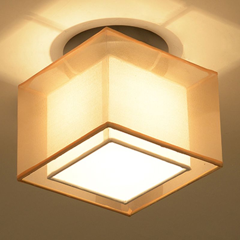 Luz de techo geométrico de oro de la luz de tela minimalista de tela de tela de tela de montaje de montaje de techo de la luz del techo