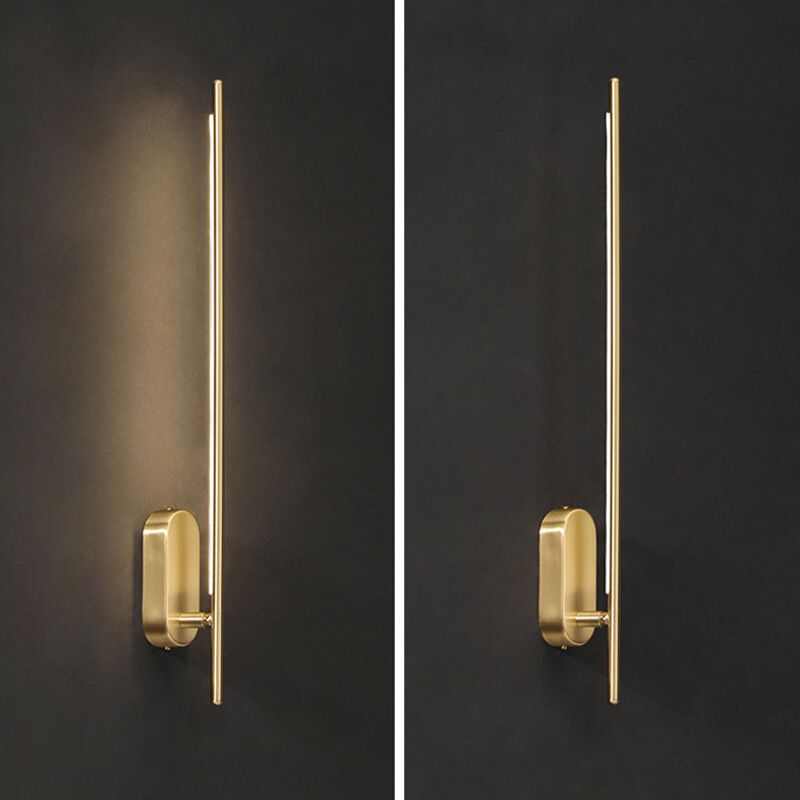 Acryl messing LED -muur sconce in moderne beknopte stijl koper lineair wandlicht voor binnenruimtes