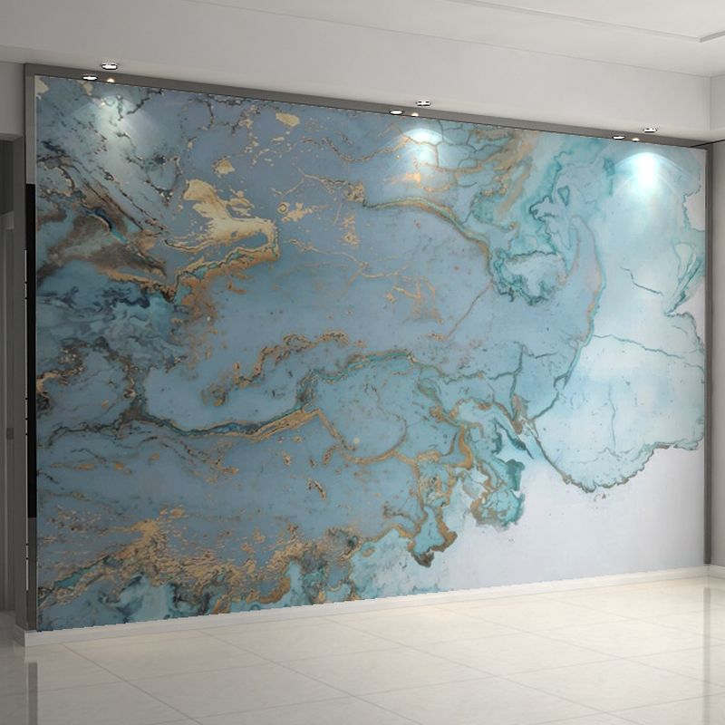 Minimalist Ombre Wall Mural in Blue Guest Room Decor Wall Covering, Made to Measure