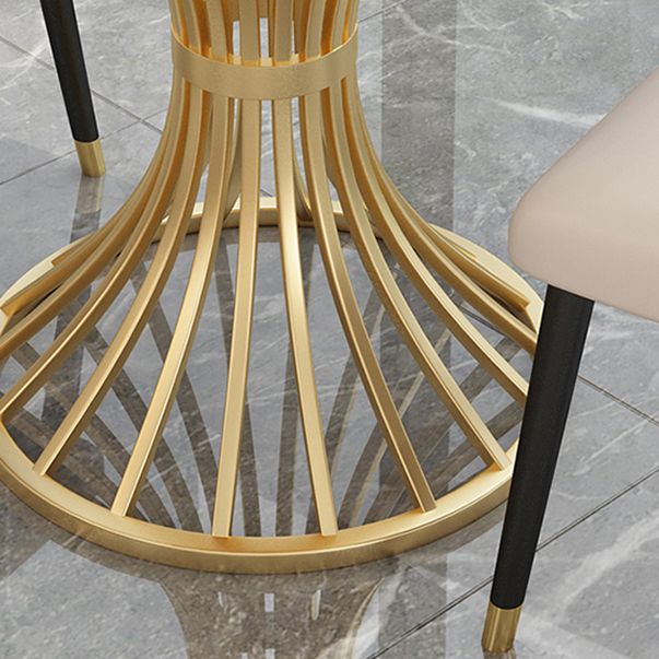 Polished Finish Stone Top Table Set for Home 1/2/3/4/5 Pieces Modern Dinette Set