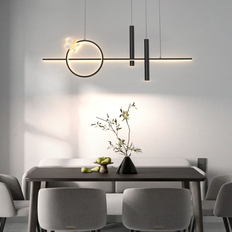 Contemporary Style Linear Island Lighting Metal Island Lighting Fixtures