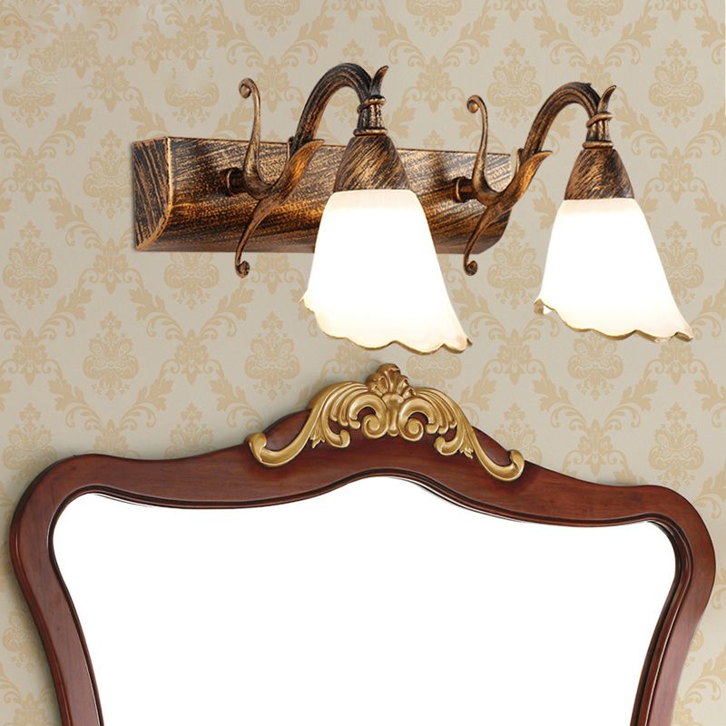 Verre en forme de cloche en forme de cloche Lumière minimalisme Éclairage mural de salle de bain en noir