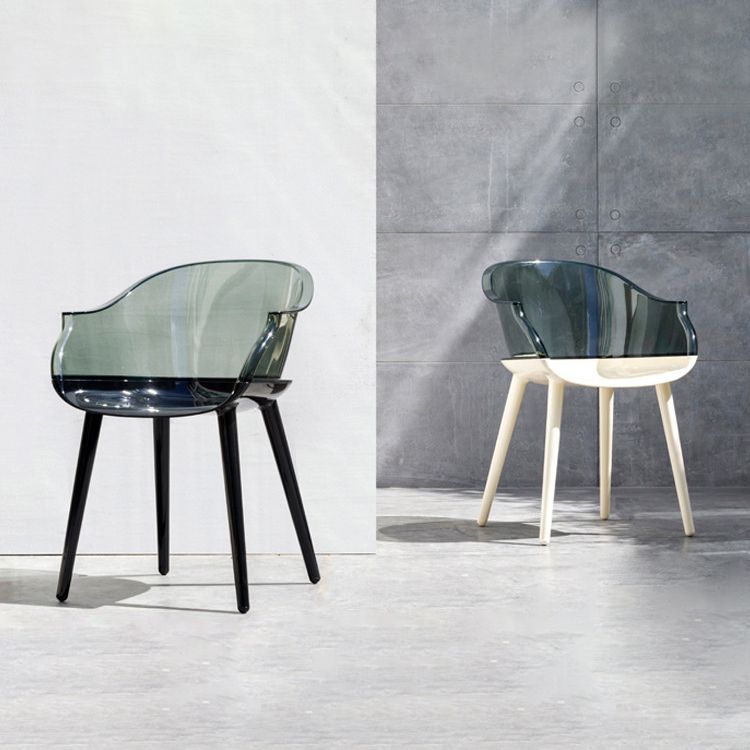 Contemporary Plastic Indoor-Outdoor Chair of 23'' Wide Dining Arm Chair