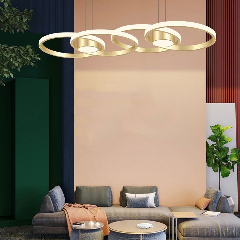 Linear Metal LED Island Light Fixture New Modern Ceiling Pendant Light for Dining Room