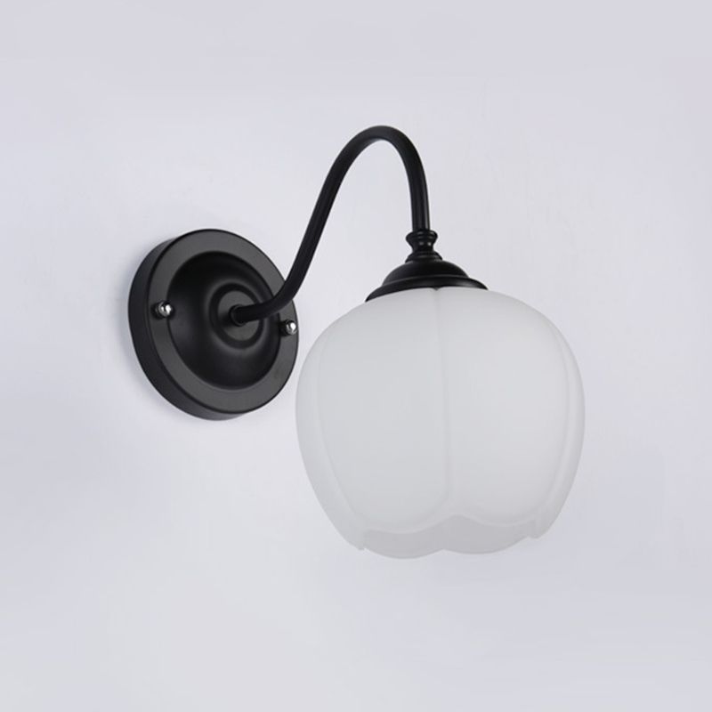 Gooseneck Wall Light Sconce Industrial Style Glass 1 Light Sconces