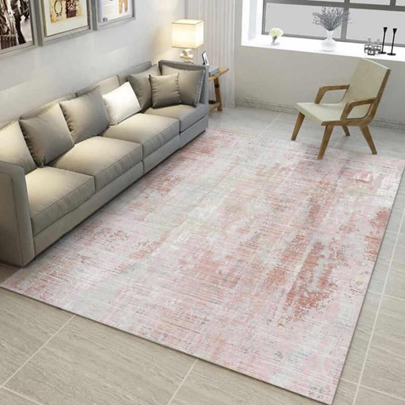 Modern abstract tapijt licht roze polyester tapijt wasbaar niet-slip ruggebied tapijt voor slaapkamer