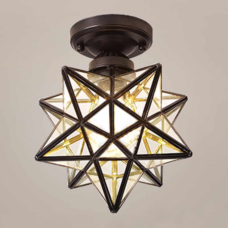 Lámpara de techo geométrica Cobre moderno 1 Montaje de alambre de luz con agujero 2-3.5 '' Dia para el pasillo