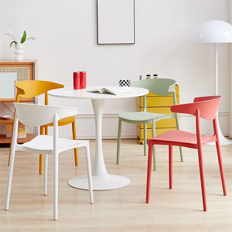 Dining Room Kitchen Dining Chair Open Back Plastic Side Chair